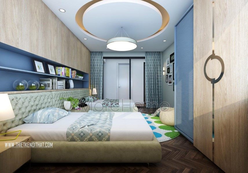 Thiết kế nội thất phòng ngủ con chung cư Royal City
